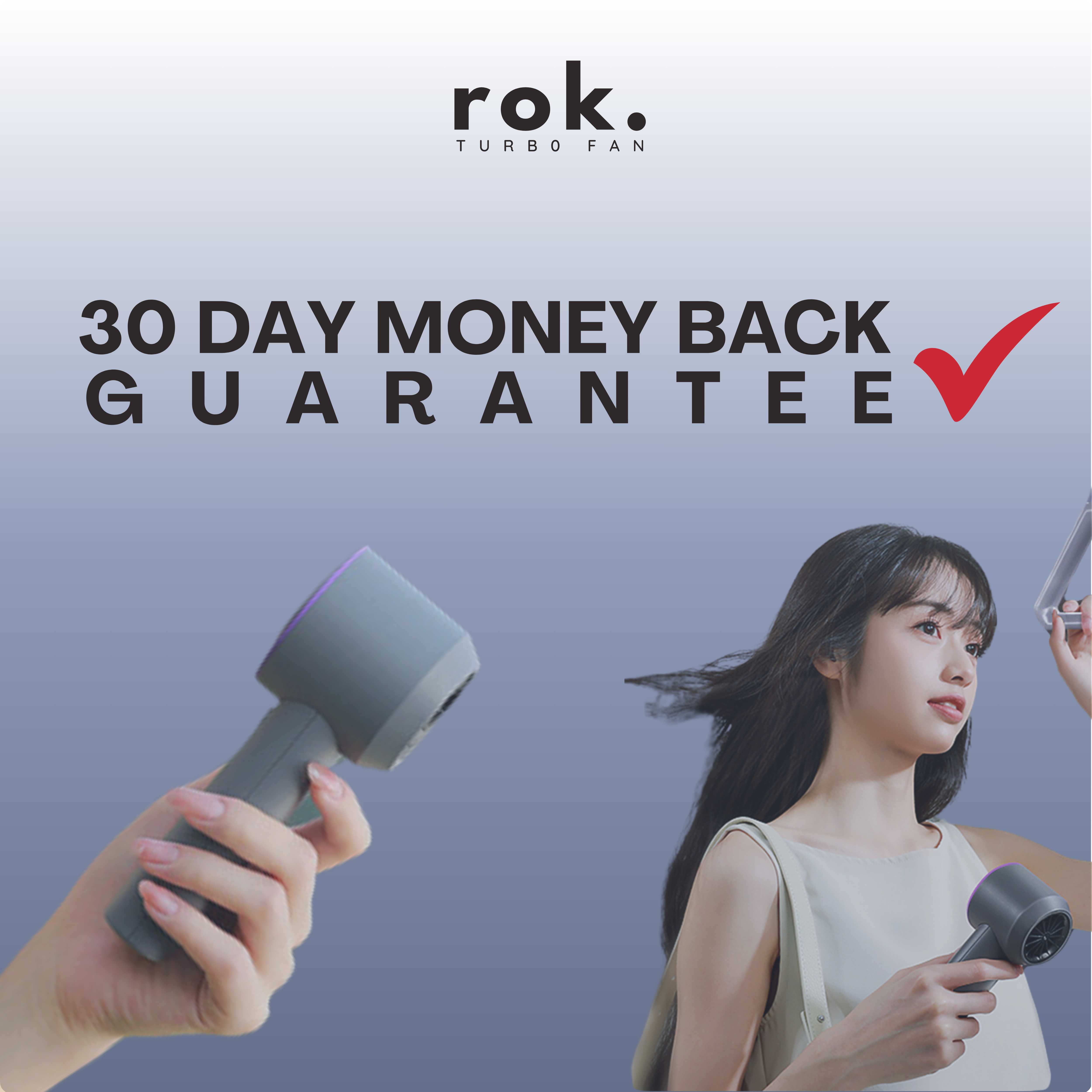 The Rok Fan™ Portable Handheld Fan with Superconductor Cooling Plate