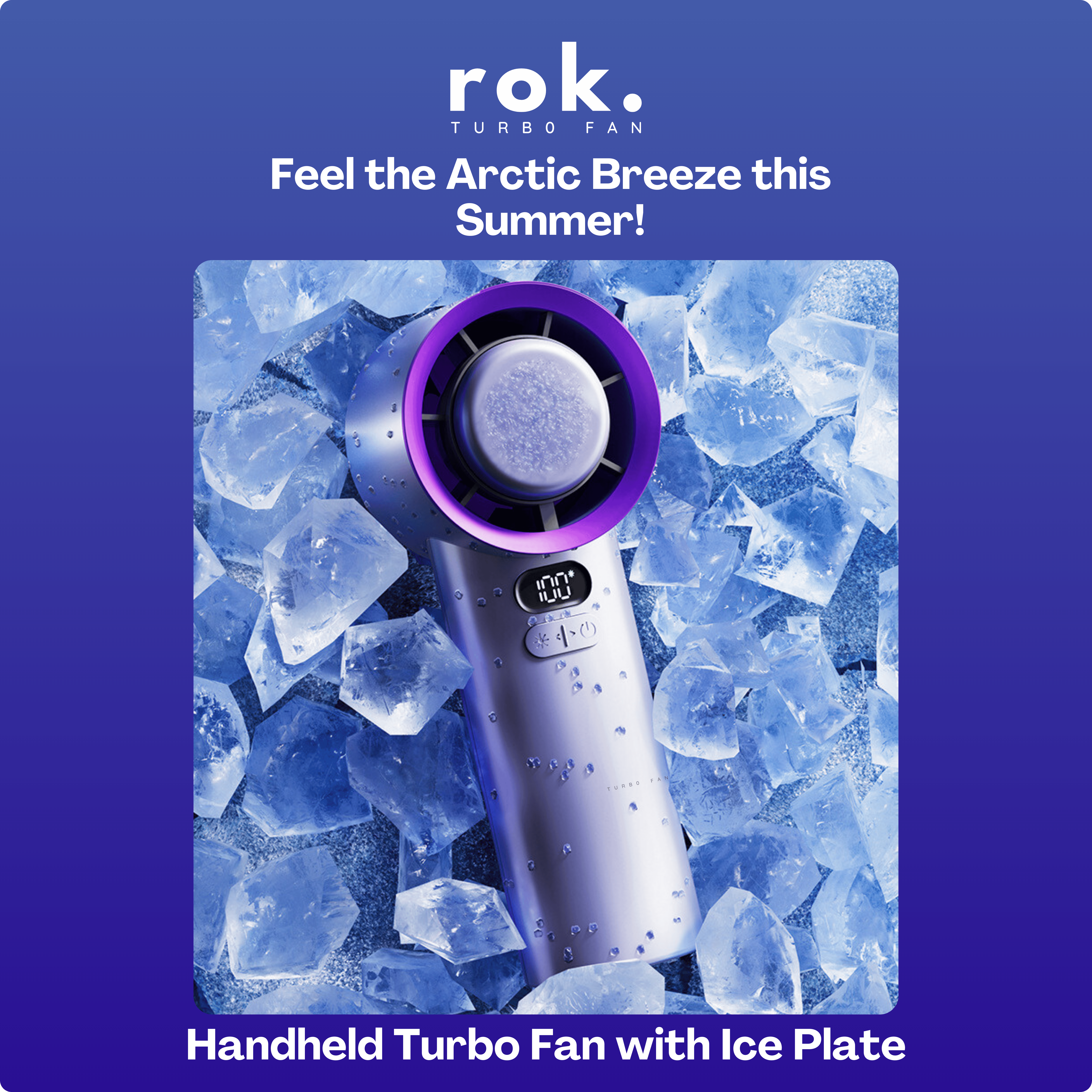 The Rok Fan™ Portable Handheld Fan with Superconductor Cooling Plate